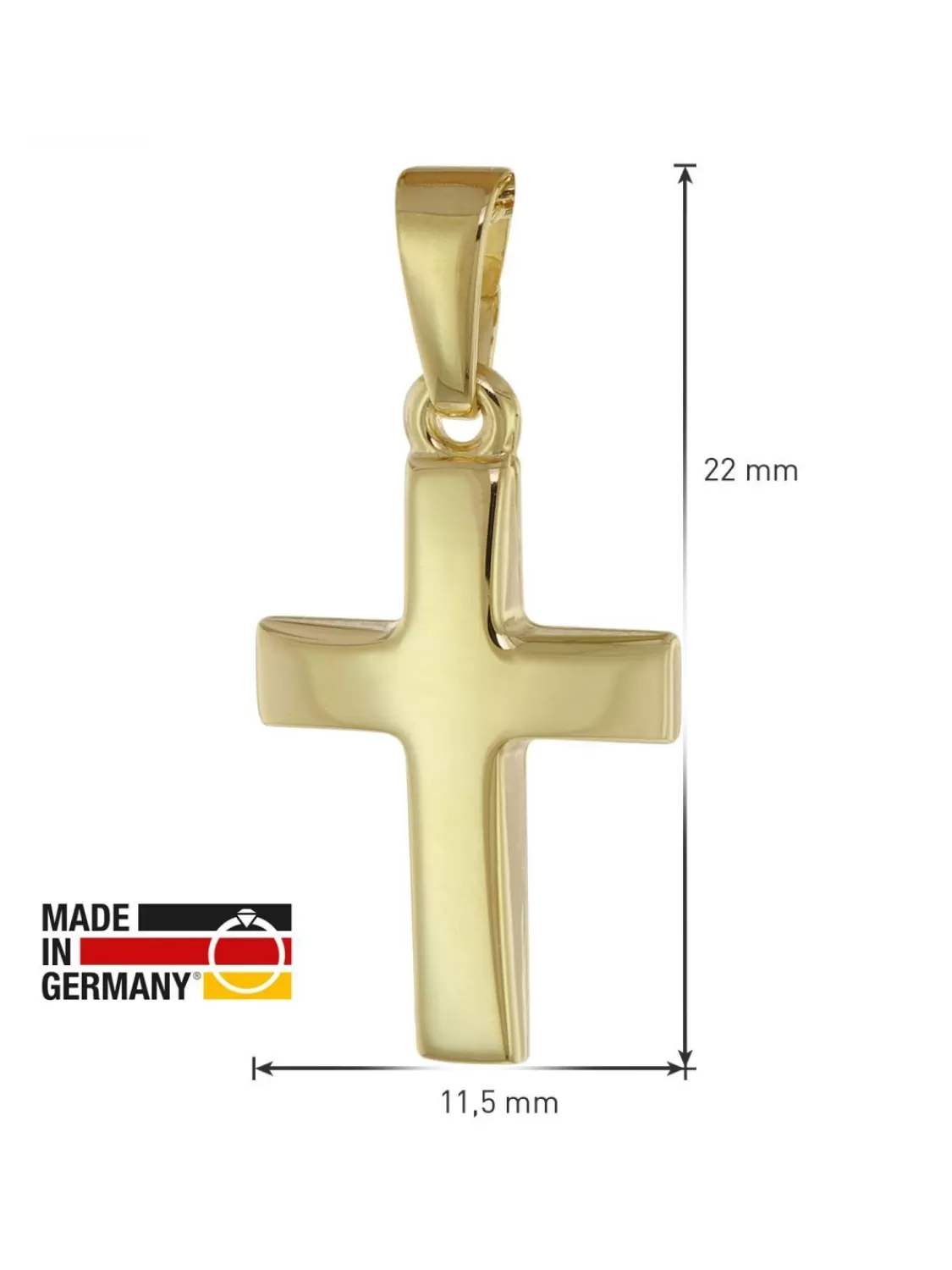 trendor Kreuz Anhanger Fur Kinder Gold 333 + Halskette Silber Vergoldet | Kinderschmuck