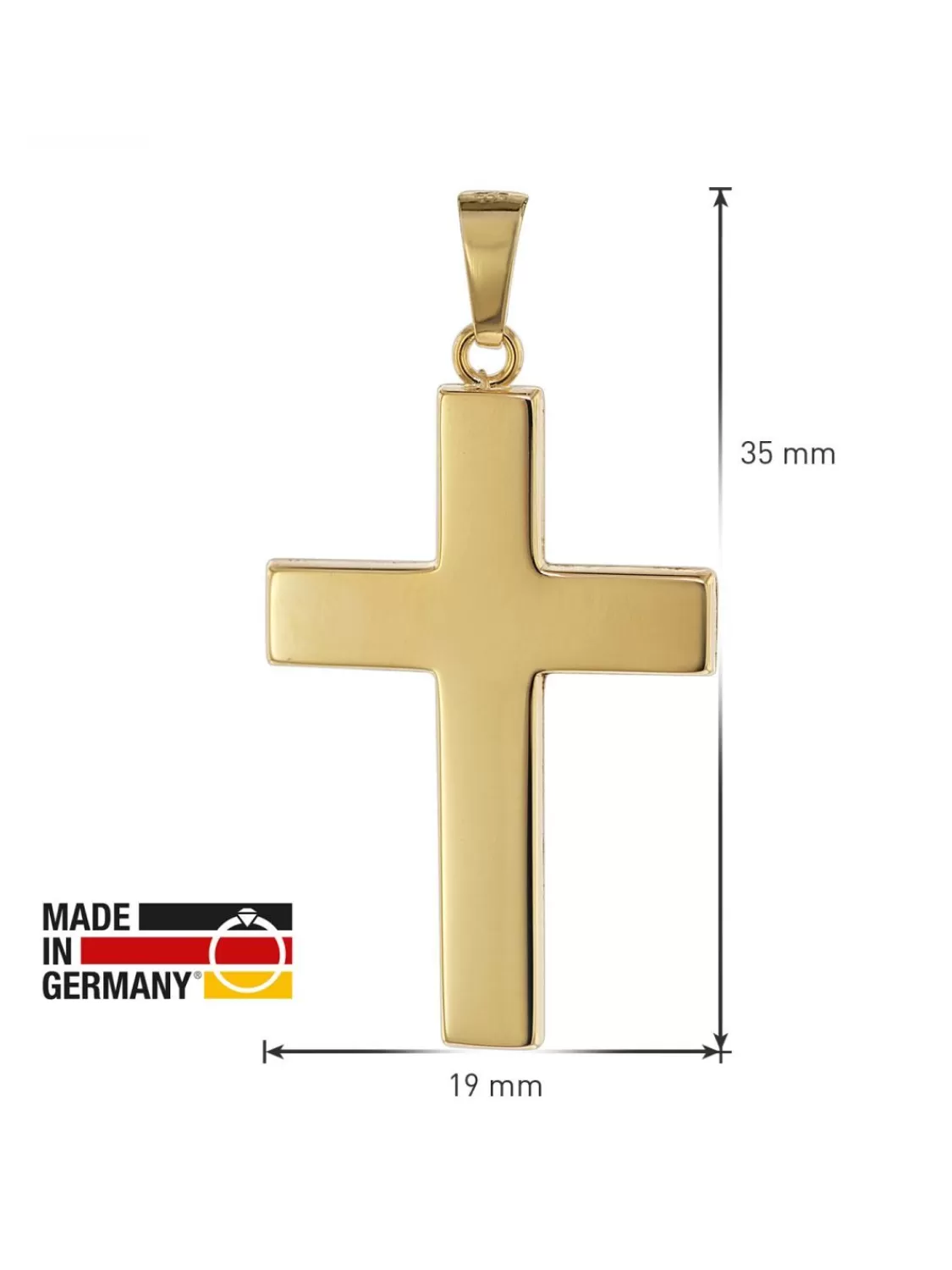 trendor Kreuz Anhanger Fur Manner 585 Gold 27 Mm | Herrenschmuck