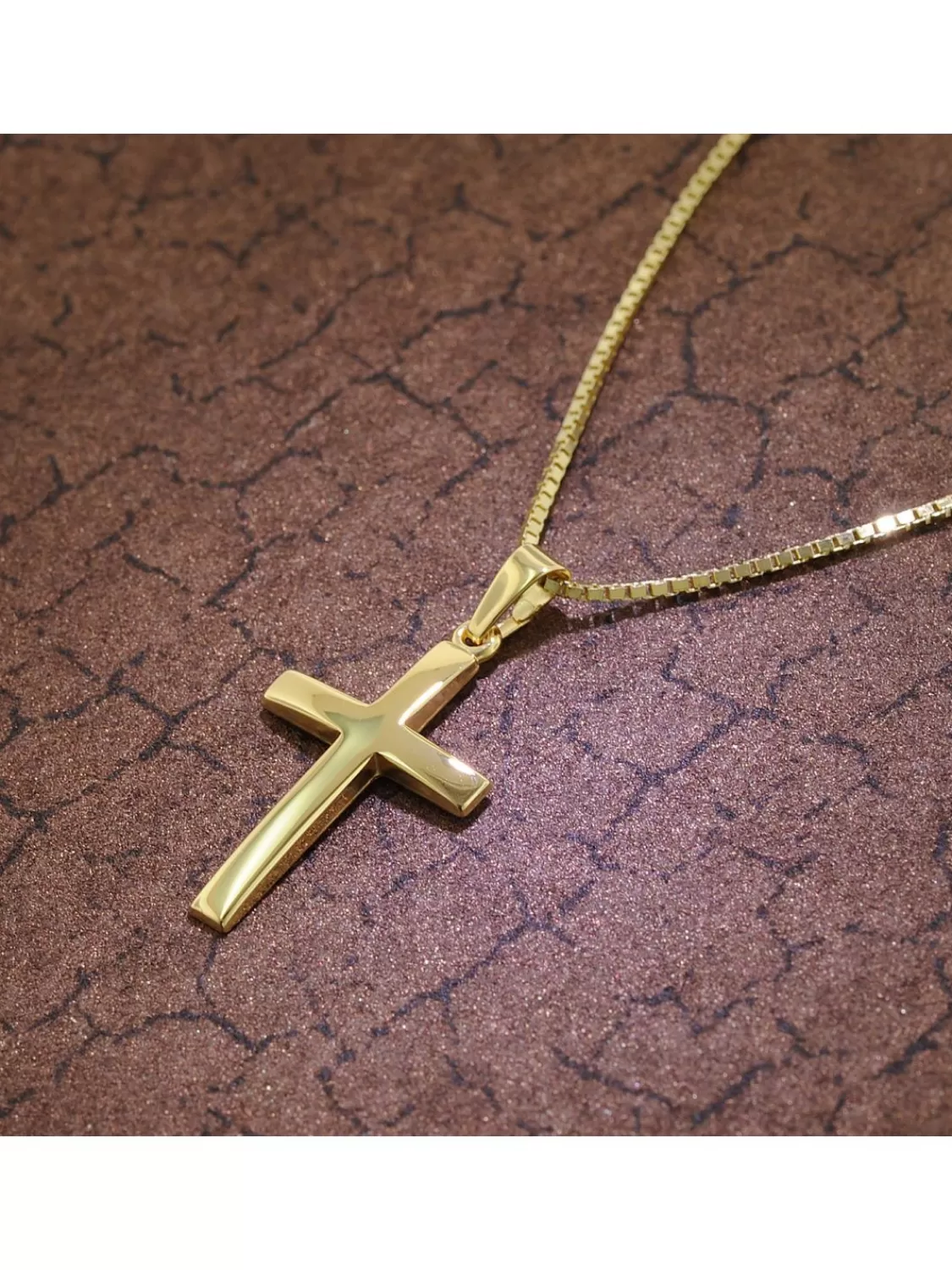 trendor Kreuz Anhanger Gold 333 (8 Karat) Mit Goldplattierter Kette | Damenschmuck