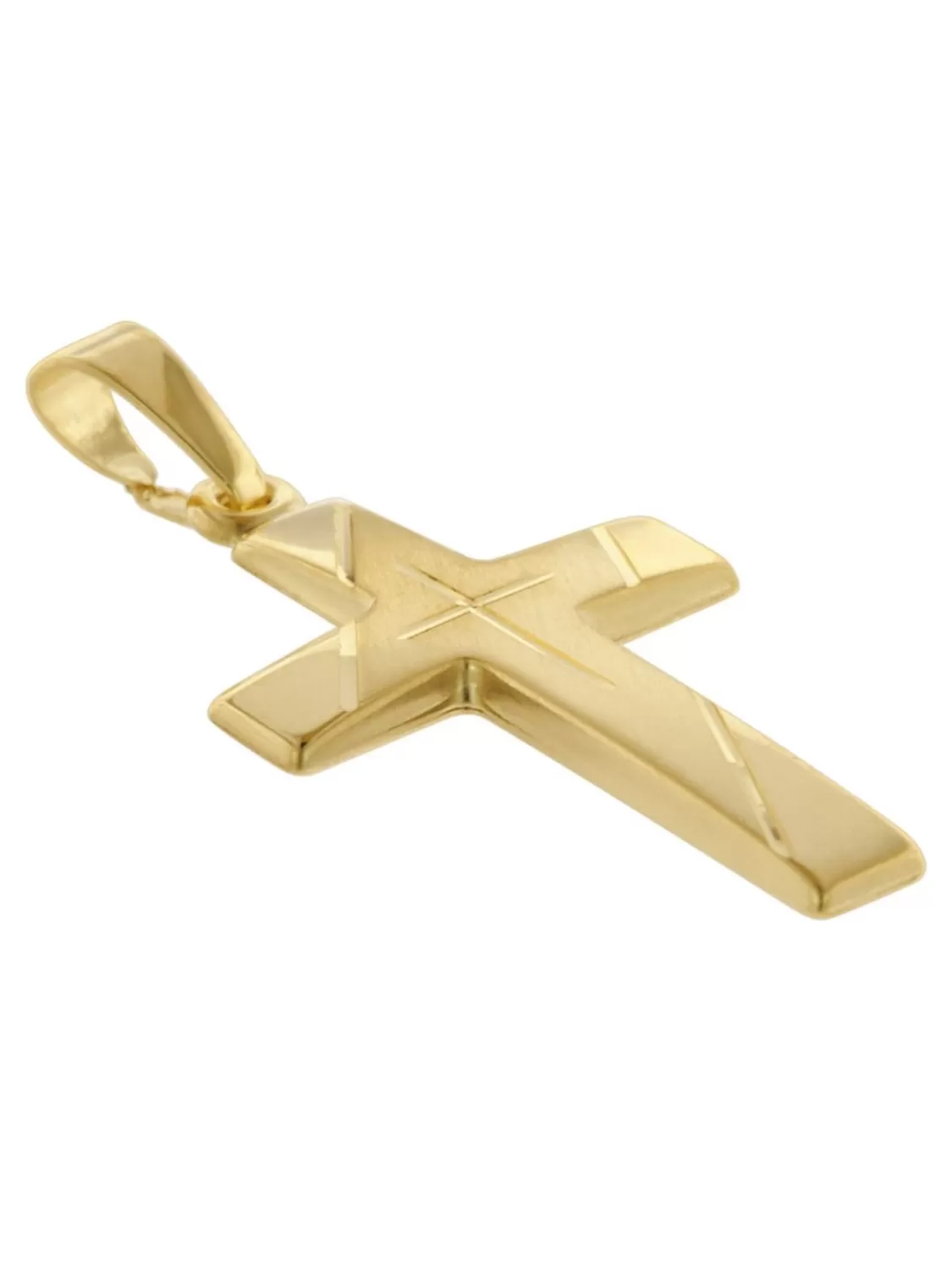 trendor Kreuz Anhanger Gold 333 Mit Goldplattierter Silberkette | Herrenschmuck