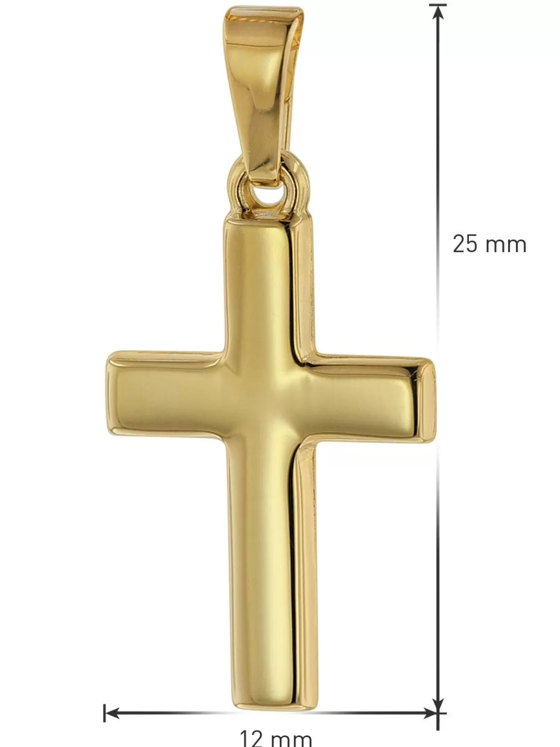 trendor Kreuz Fur Kinder 18 Mm Gold 333 / 8 K + Vergoldeter Silberkette | Kinderschmuck