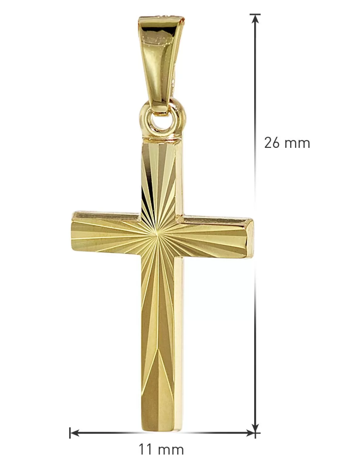trendor Kreuz Fur Kinder Gold 333/8 Karat 18 Mm + Goldplattierte Kette | Kinderschmuck