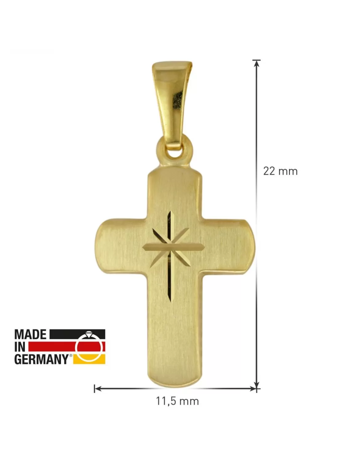 trendor Kreuz Fur Kinder Gold 333 Mit Goldplattierter Silberkette | Kinderschmuck