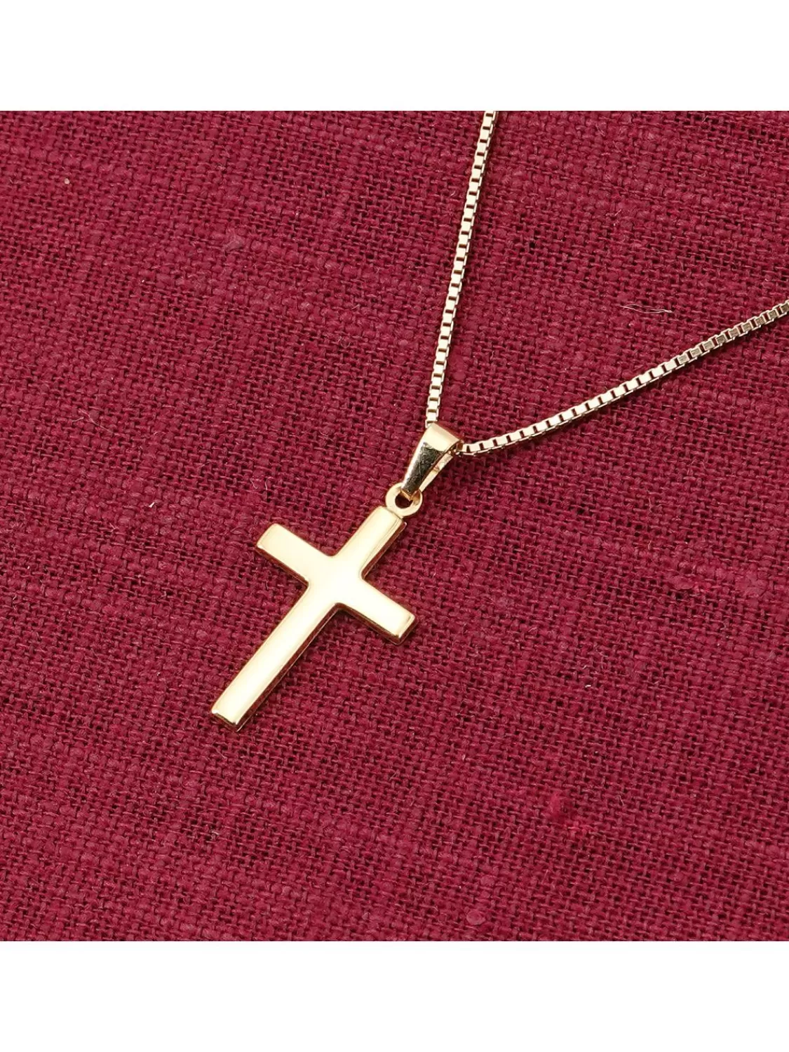 trendor Kreuz Gold 750 / 18 Karat Mit Goldplattierter Silberkette | Damenschmuck