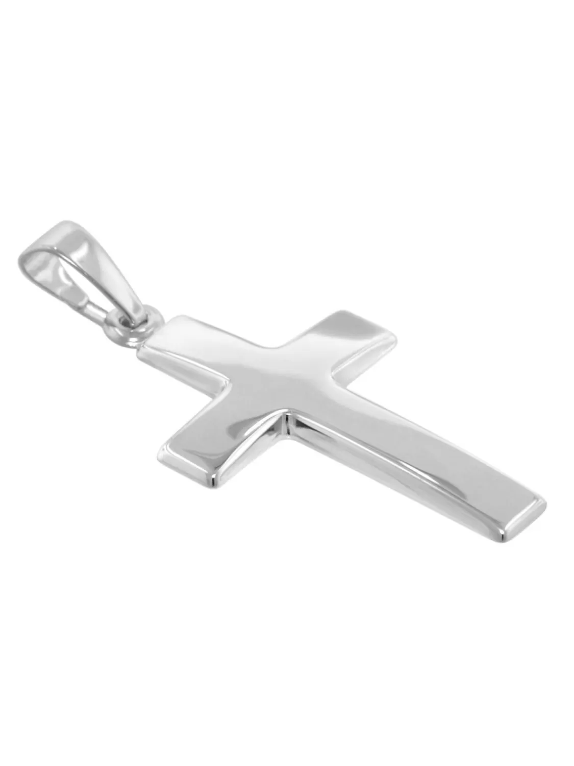 trendor Kreuz-Anhanger 21 Mm Weisgold 333 (8 Karat) Mit Silberkette | Herrenschmuck