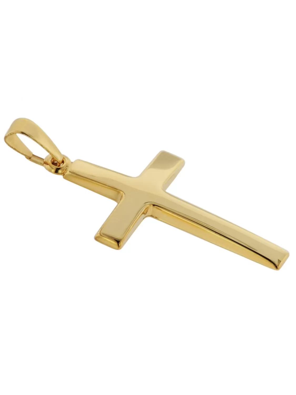 trendor Kreuz-Anhanger 24 Mm Gold 585 + Silberkette Goldplattiert | Herrenschmuck