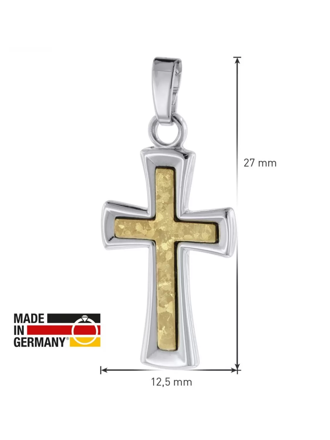 trendor Kreuz-Anhanger 585 Gold 14 Karat Bicolor | Herrenschmuck