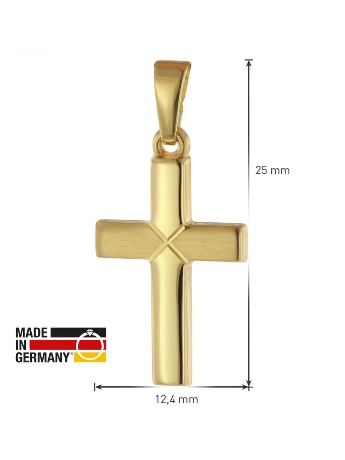 trendor Kreuz-Anhanger Fur Kinder Gold 333 Mit Goldplattierter Halskette | Kinderschmuck