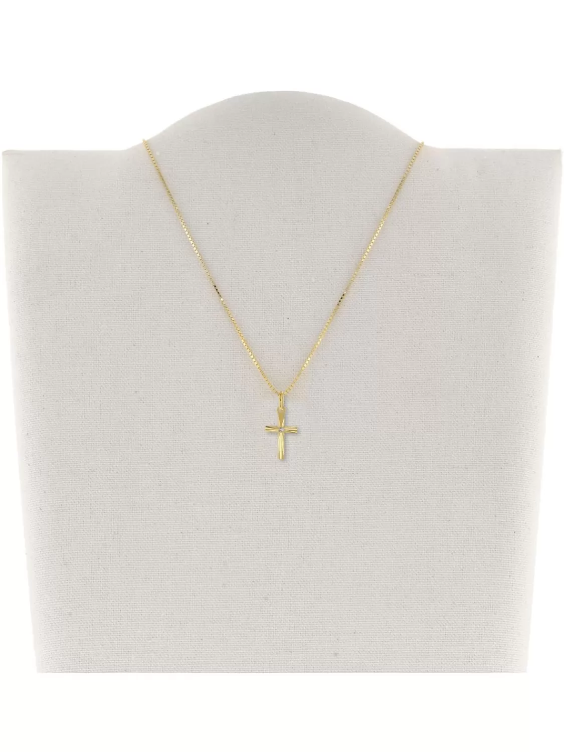 trendor Kreuz-Anhanger Fur Kinder Gold 585 Mit Vergoldeter Silberkette | Kinderschmuck