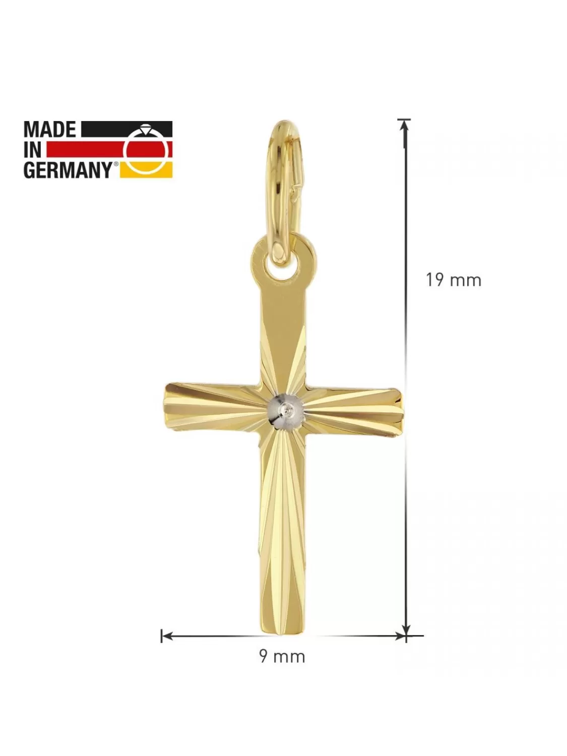 trendor Kreuz-Anhanger Fur Kinder Gold 585 Mit Vergoldeter Silberkette | Kinderschmuck