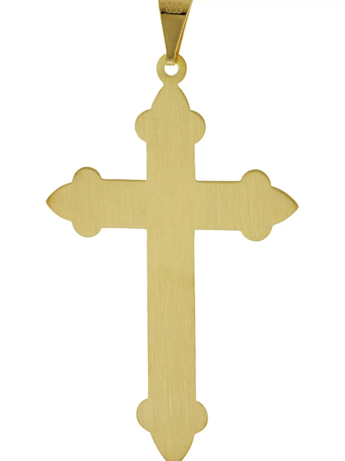 trendor Kreuz-Anhanger Gold 333/8K Mit Vergoldeter Silber-Herrenkette | Herrenschmuck