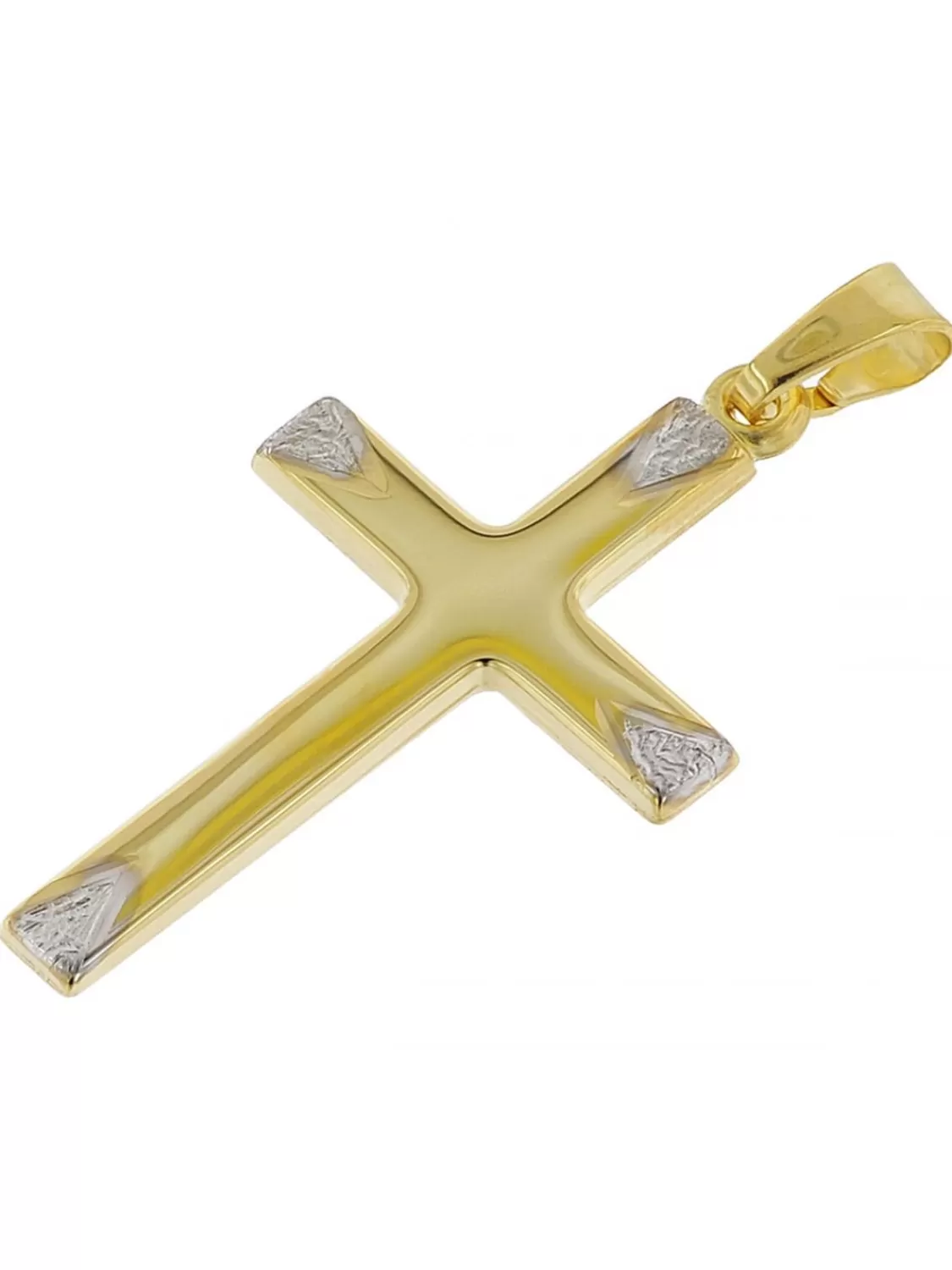 trendor Kreuz-Anhanger Gold 333 / 8 Karat Bicolor | Herrenschmuck