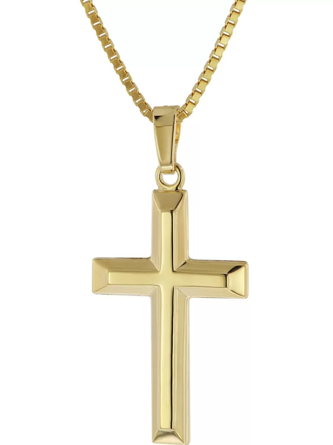 trendor Kreuz-Anhanger Gold 333 / 8K Mit Goldplattierter Silberkette | Herrenschmuck