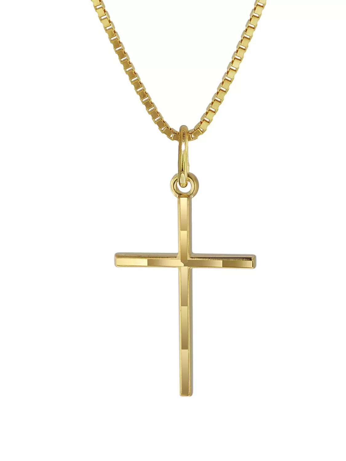 trendor Kreuz-Anhanger Gold 333 Mit Goldplattierter Kette | Kinderschmuck