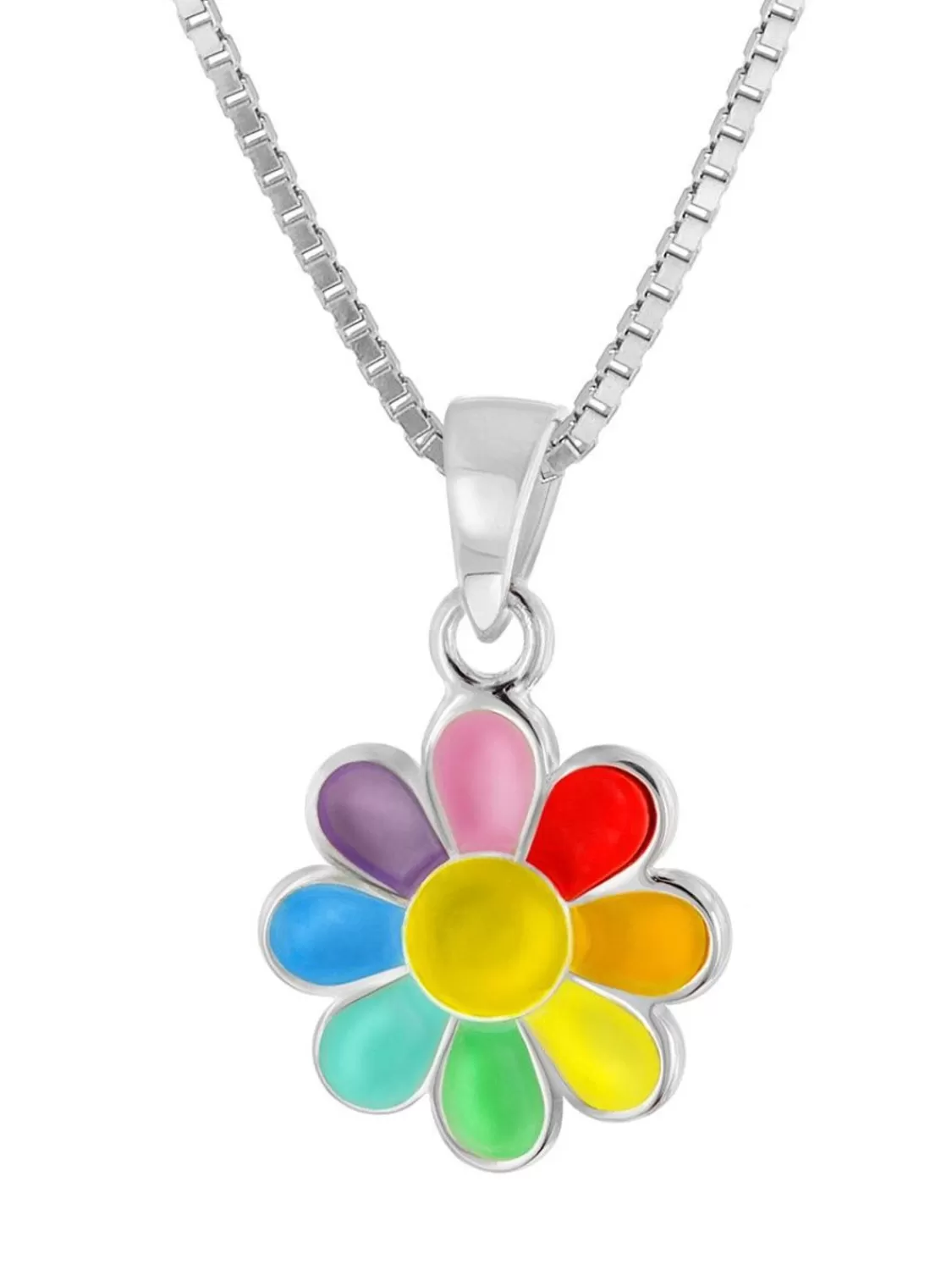 trendor Madchen-Halskette Mit Blume Silber 925 Collier | Kinderschmuck