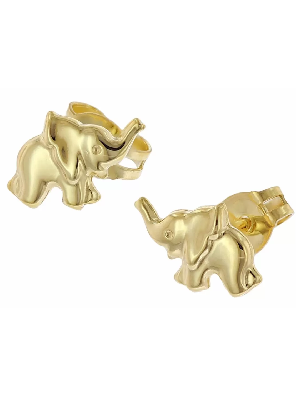 trendor Madchen-Ohrringe 333/8K Gold Ohrstecker Elefant | Kinderschmuck