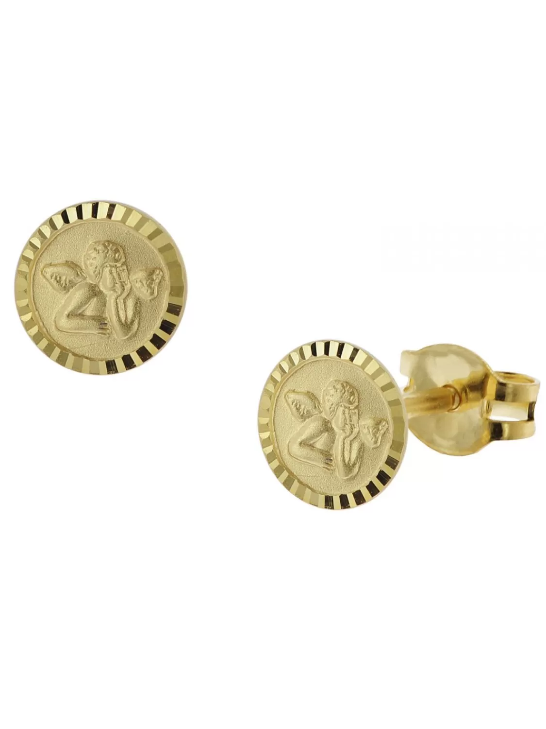 trendor Madchen-Ohrringe 333 / 8K Gold Ohrstecker Engel | Kinderschmuck