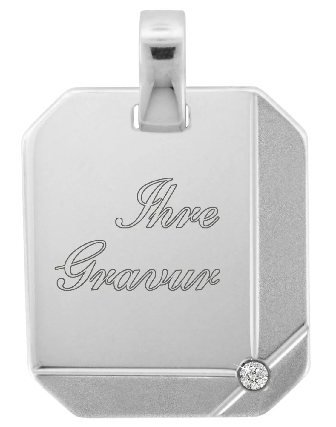 trendor Manner Anhanger Mit Gravur 925 Silber Mit Zirkonia 22X18 Mm | Herrenschmuck