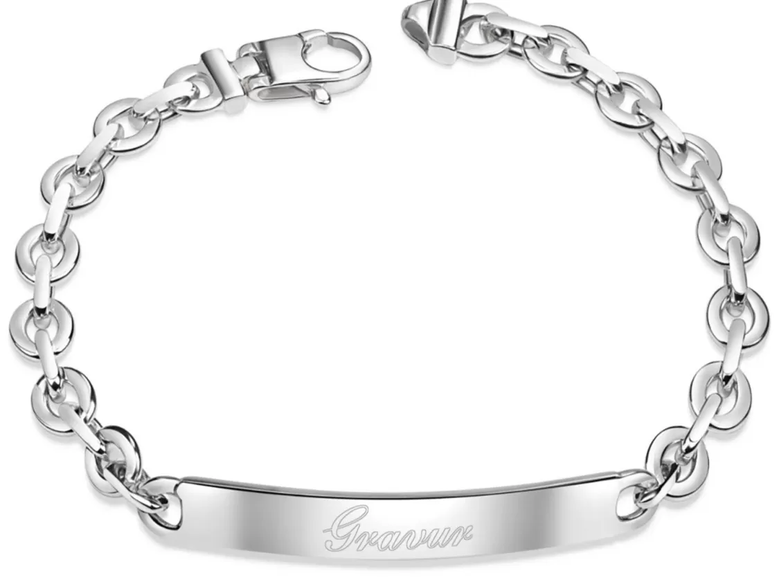 trendor Manner-Armband Mit Namen 925 Silber Ankerkette 22 Cm | Herrenschmuck