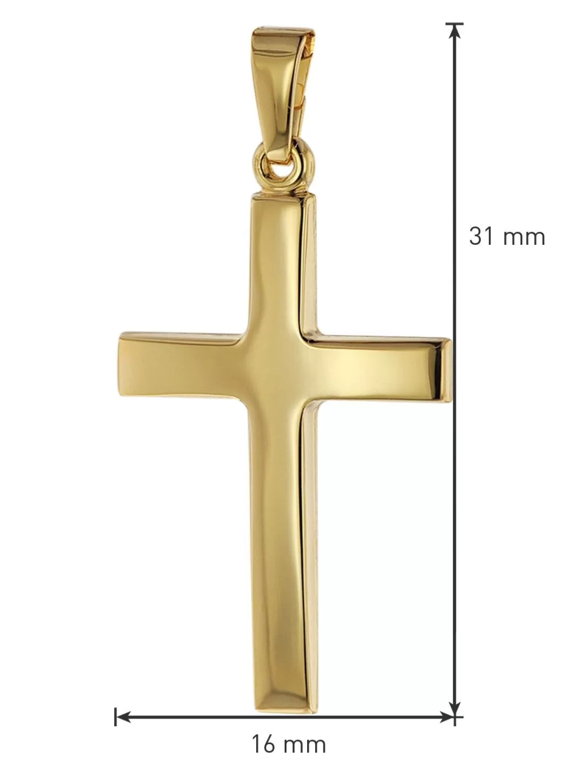 trendor Manner-Halskette Mit Kreuz Gold 333/8K Kreuz-Anhanger 31 Mm | Herrenschmuck