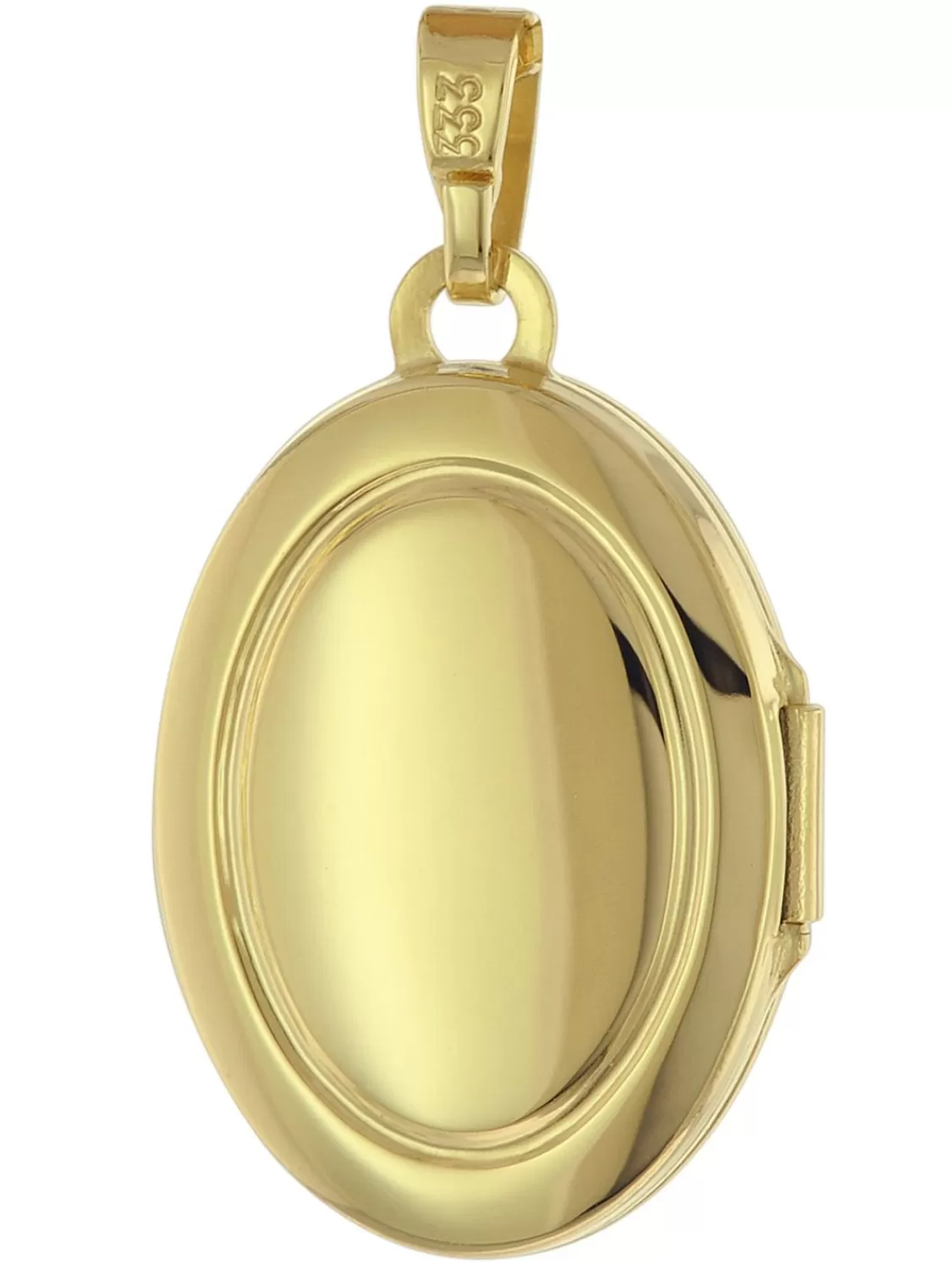 trendor Medaillon 333 Gold (8 Karat) + Vergoldete Silber-Halskette | Damenschmuck