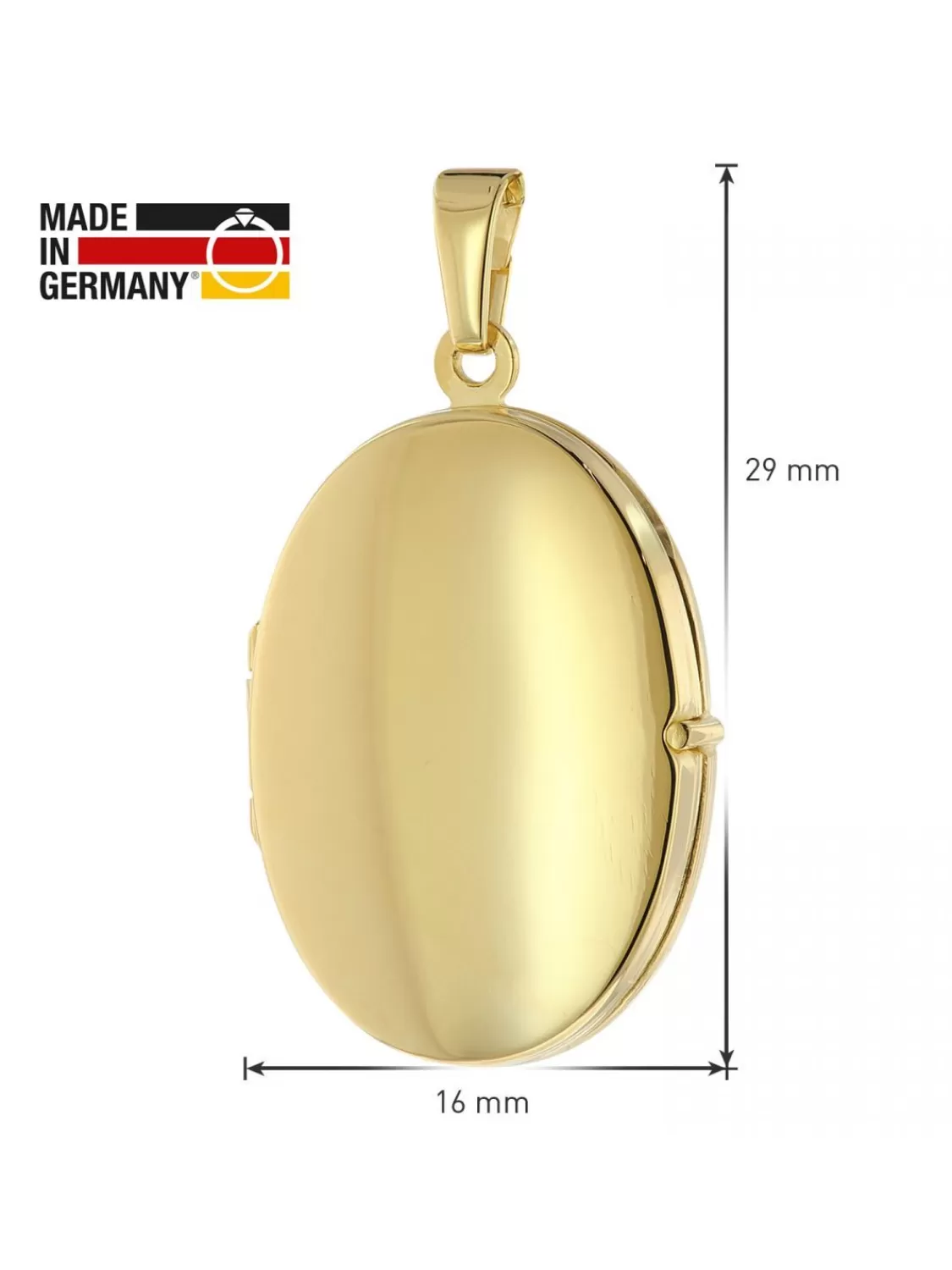 trendor Medaillon Anhanger Oval 22 Mm 333 / 8K Gold | Damenschmuck