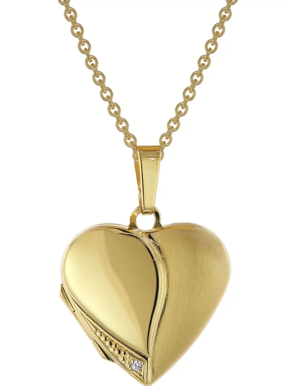 trendor Medaillon Herz Mit Damen-Halskette Gold Auf Silber 925 | Damenschmuck