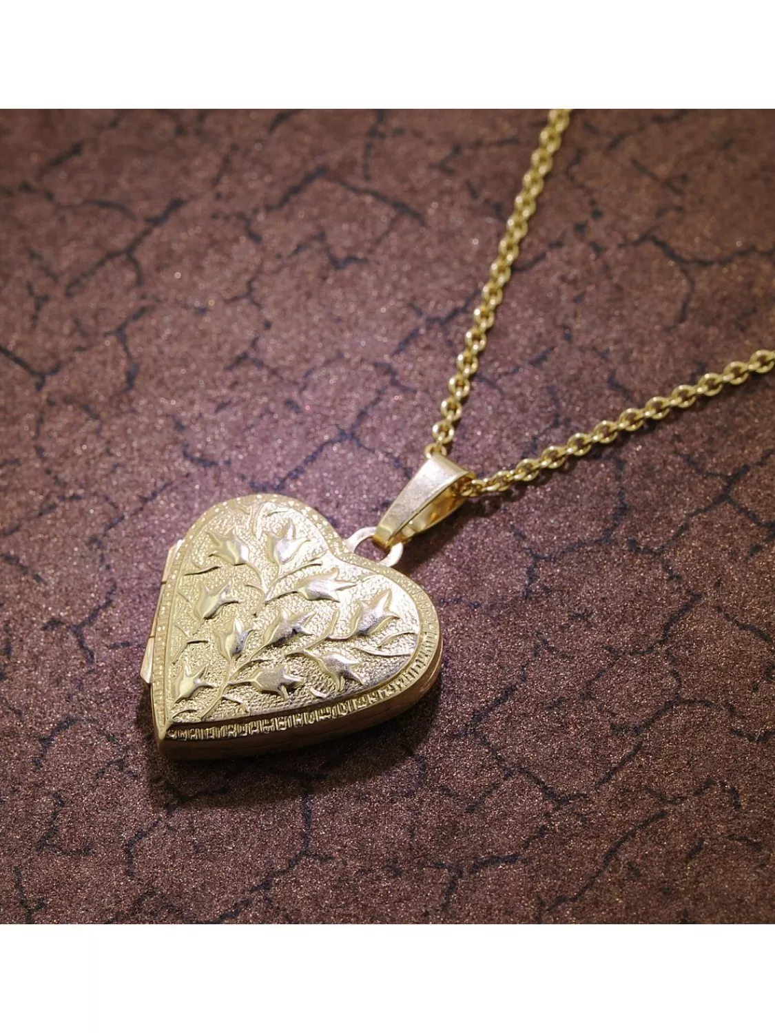 trendor Medaillon Herz Mit Kette Gold Plattiertes 925 Silber | Damenschmuck