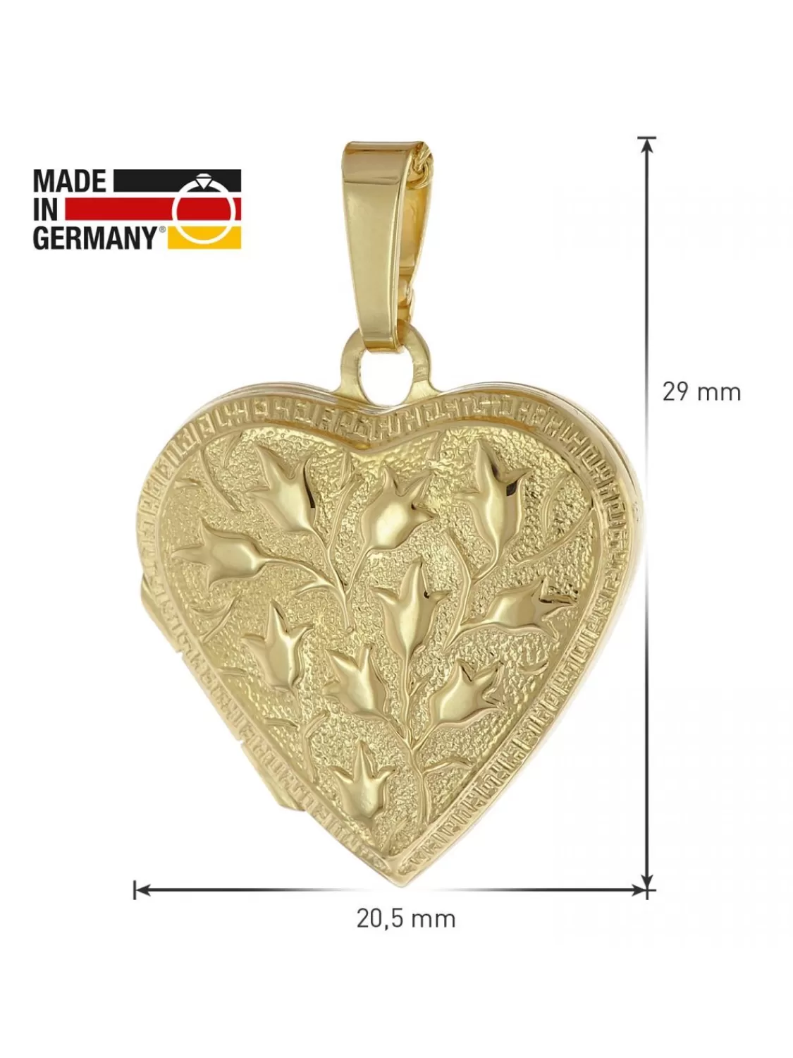 trendor Medaillon Herz Mit Kette Gold Plattiertes 925 Silber | Damenschmuck