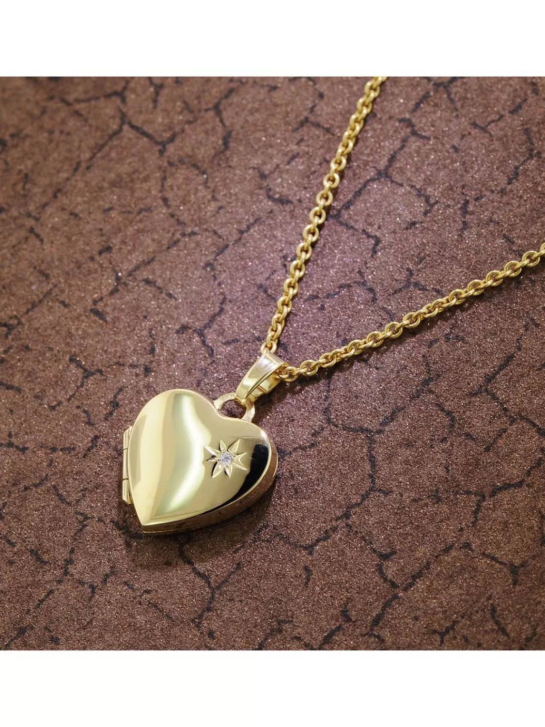 trendor Medaillon Mit Diamant Gold 333/8Kt Mit Vergoldeter Silberkette | Damenschmuck