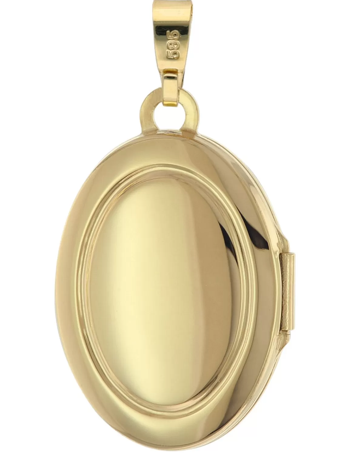 trendor Medaillon Mit Diamant Gold 585/14K An Vergoldeter Silberkette | Damenschmuck