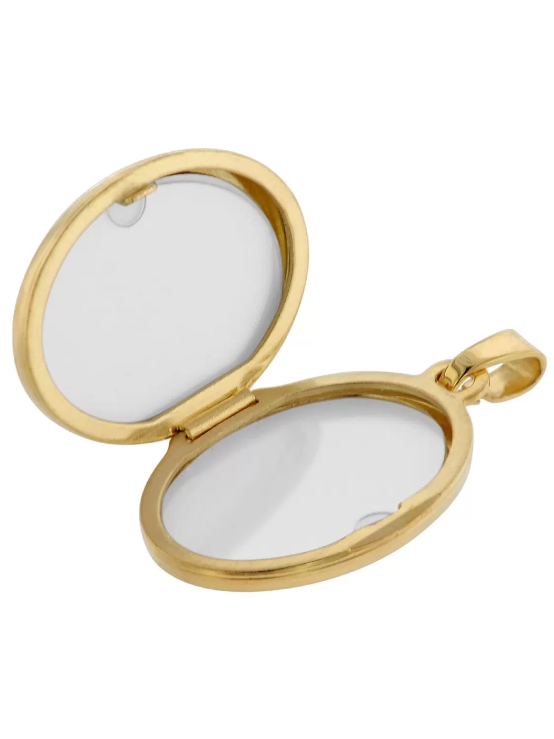 trendor Medaillon Mit Diamant Gold 585/14K An Vergoldeter Silberkette | Damenschmuck