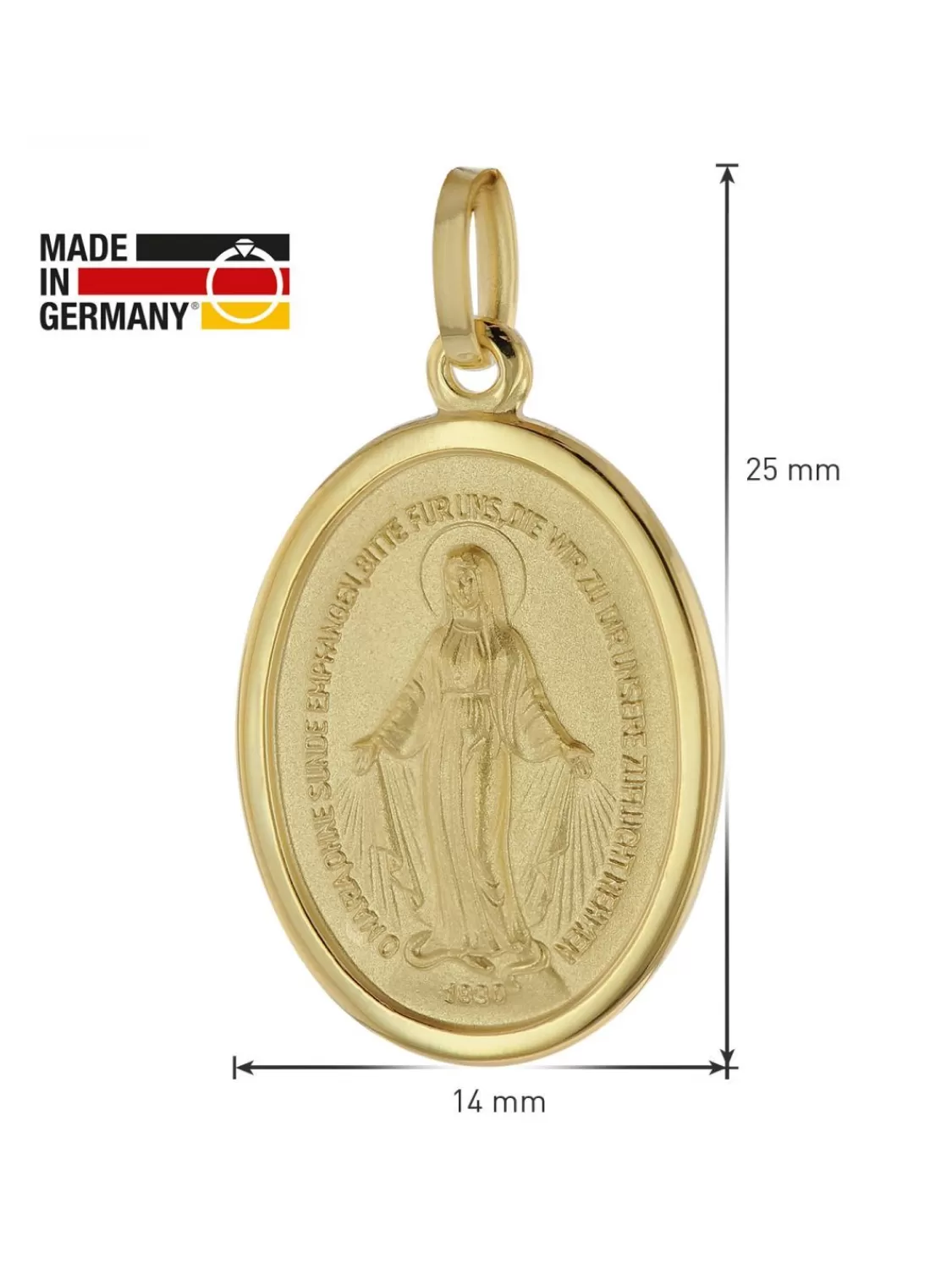 trendor Milagrosa Anhanger 333 Gold 18 Mm + Vergoldete Silberkette | Damenschmuck