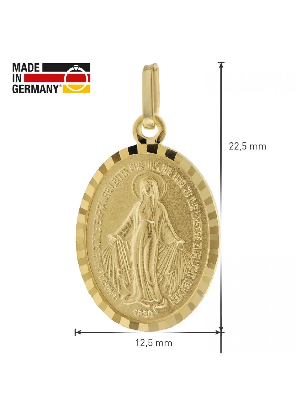 trendor Milagrosa Anhanger Gold 333 (8 Kt) Mit Vergoldeter Silberkette | Damenschmuck