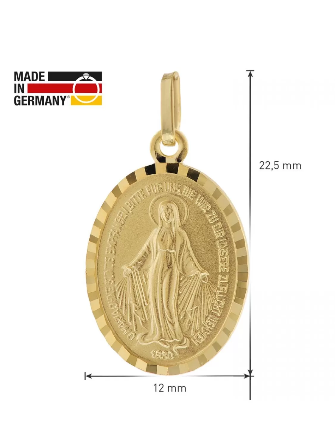 trendor Milagrosa Anhanger Gold 585 (14 Kt) Madonna Medaille | Damenschmuck