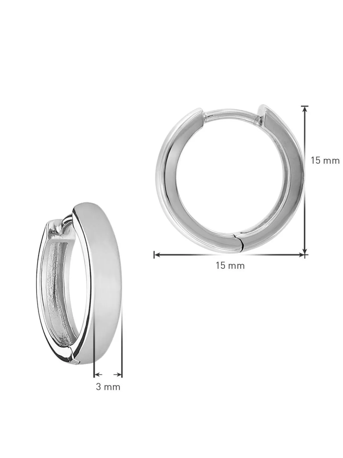 trendor Ohrringe Fur Damen Und Herren 925 Silber Creolen O 15 Mm | Herrenschmuck