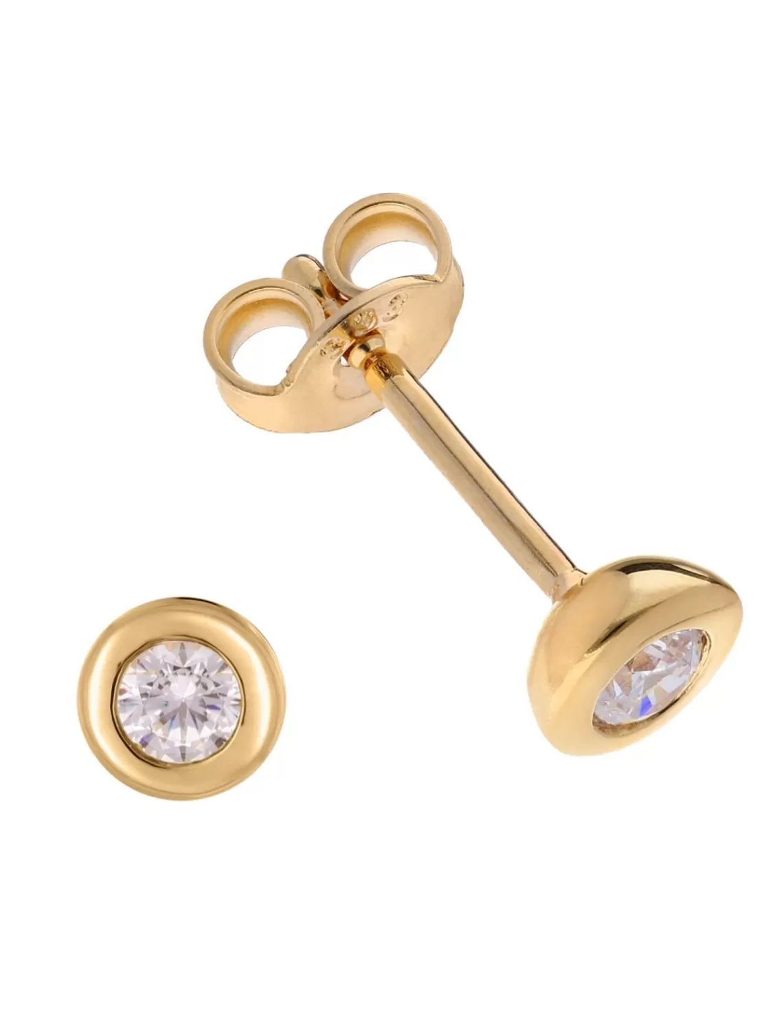trendor Ohrringe Gold 333/8K Zirkonia Ohrstecker O 5 Mm | Herrenschmuck