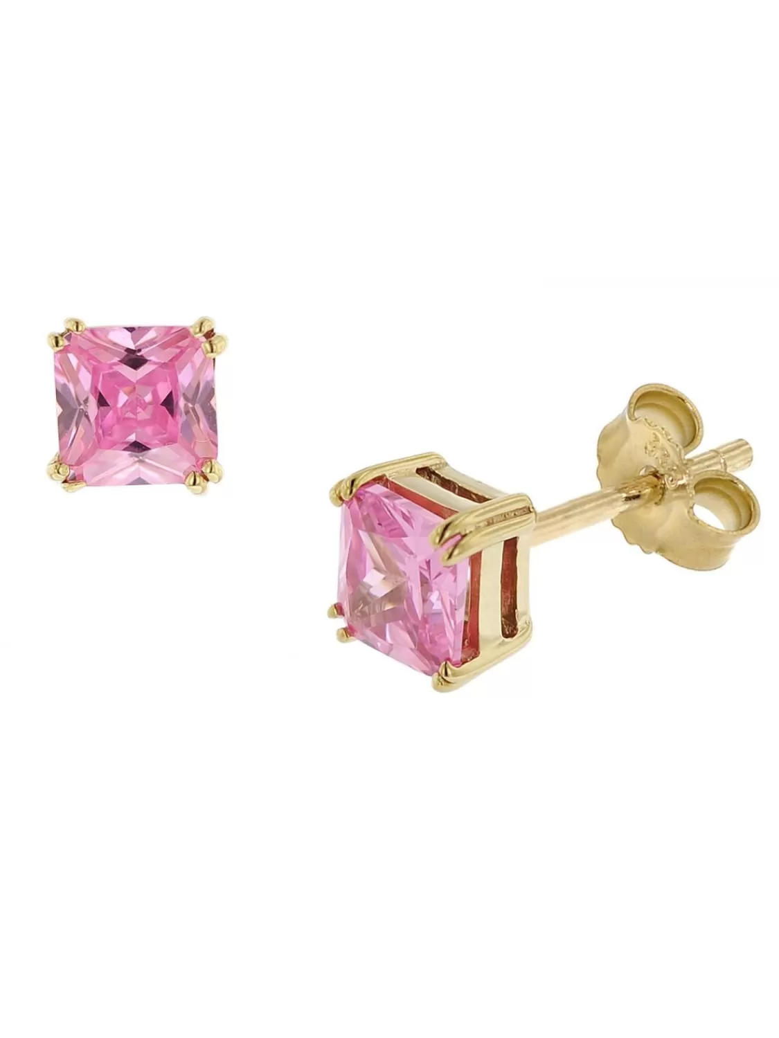trendor Ohrringe Gold 333 / 8K Ohrstecker Mit Zirkonia Pink | Damenschmuck