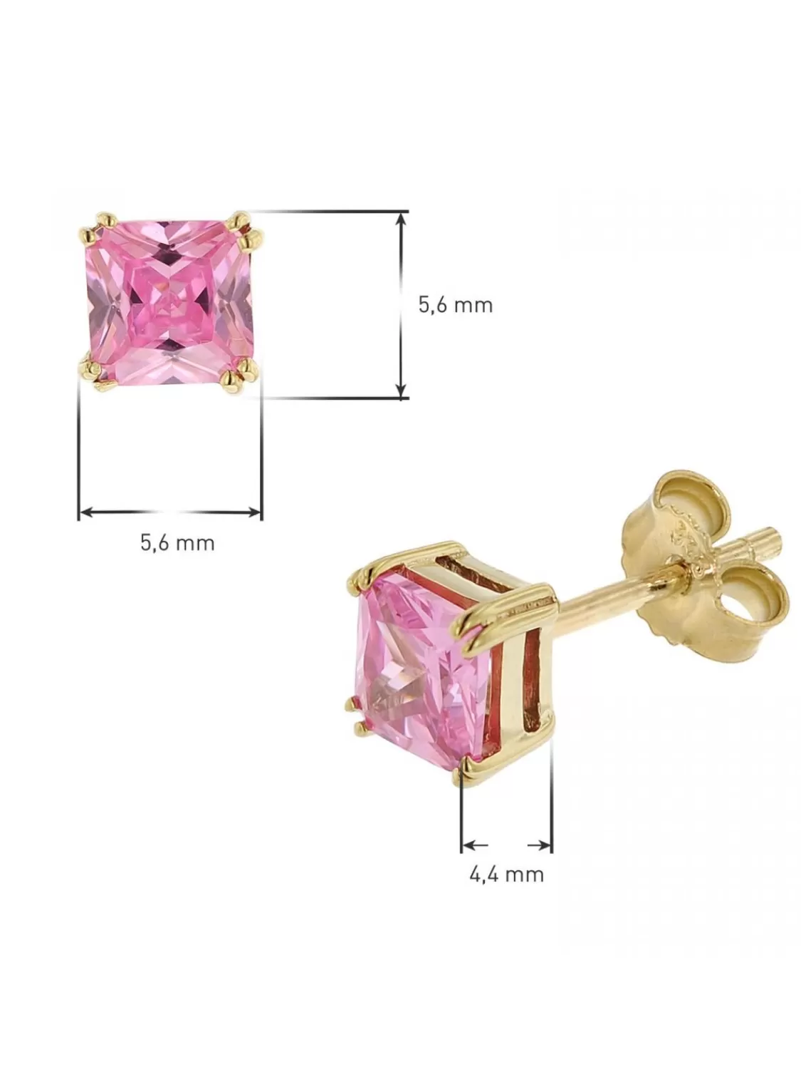 trendor Ohrringe Gold 333 / 8K Ohrstecker Mit Zirkonia Pink | Damenschmuck