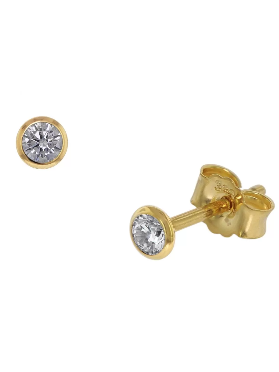 trendor Ohrstecker Fur Damen Und Herren 333 Gold Zirkonia 3,5 Mm | Damenschmuck
