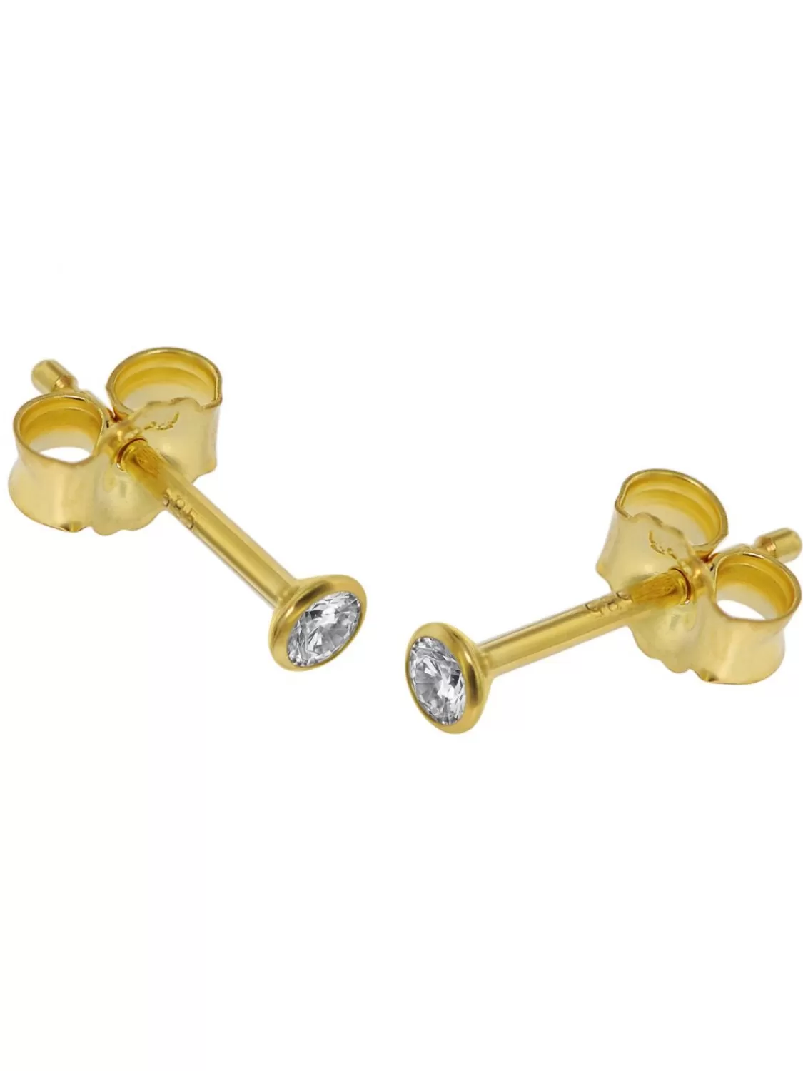 trendor Ohrstecker Fur Damen Und Herren 585 Gold (14 Kt) Zirkonia 2,5 Mm | Herrenschmuck