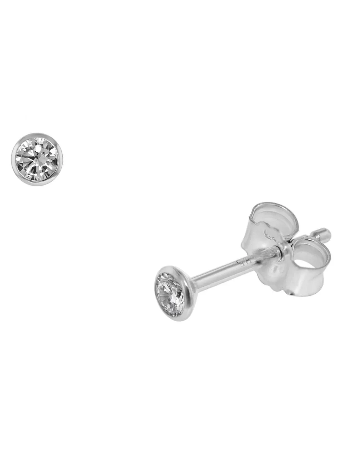 trendor Ohrstecker Fur Damen Und Herren 585 Weisgold 14 Kt Zirkonia 3 Mm | Herrenschmuck