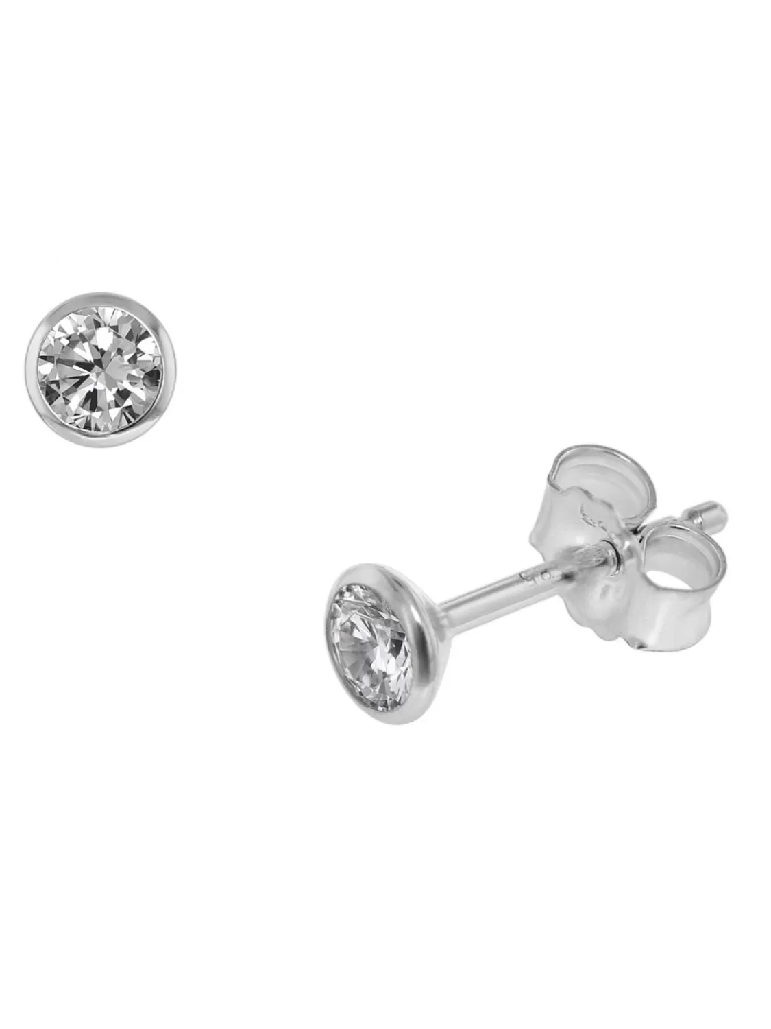 trendor Ohrstecker Fur Damen Und Herren 585 Weisgold 14 Kt Zirkonia 4 Mm | Herrenschmuck