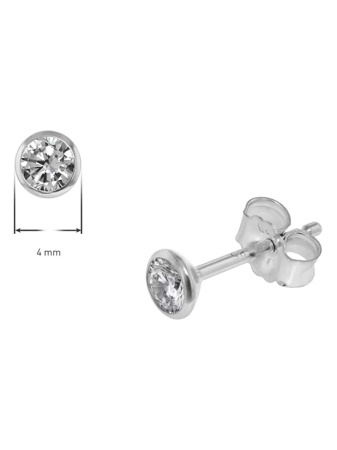 trendor Ohrstecker Fur Damen Und Herren 585 Weisgold 14 Kt Zirkonia 4 Mm | Herrenschmuck
