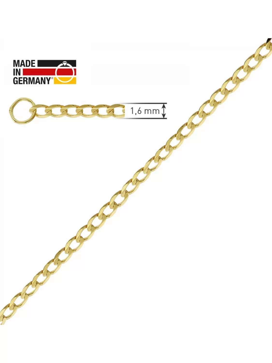 trendor Panzerkette Fur Anhanger Gold 333/8K Collierkette 1,6 Mm | Damenschmuck