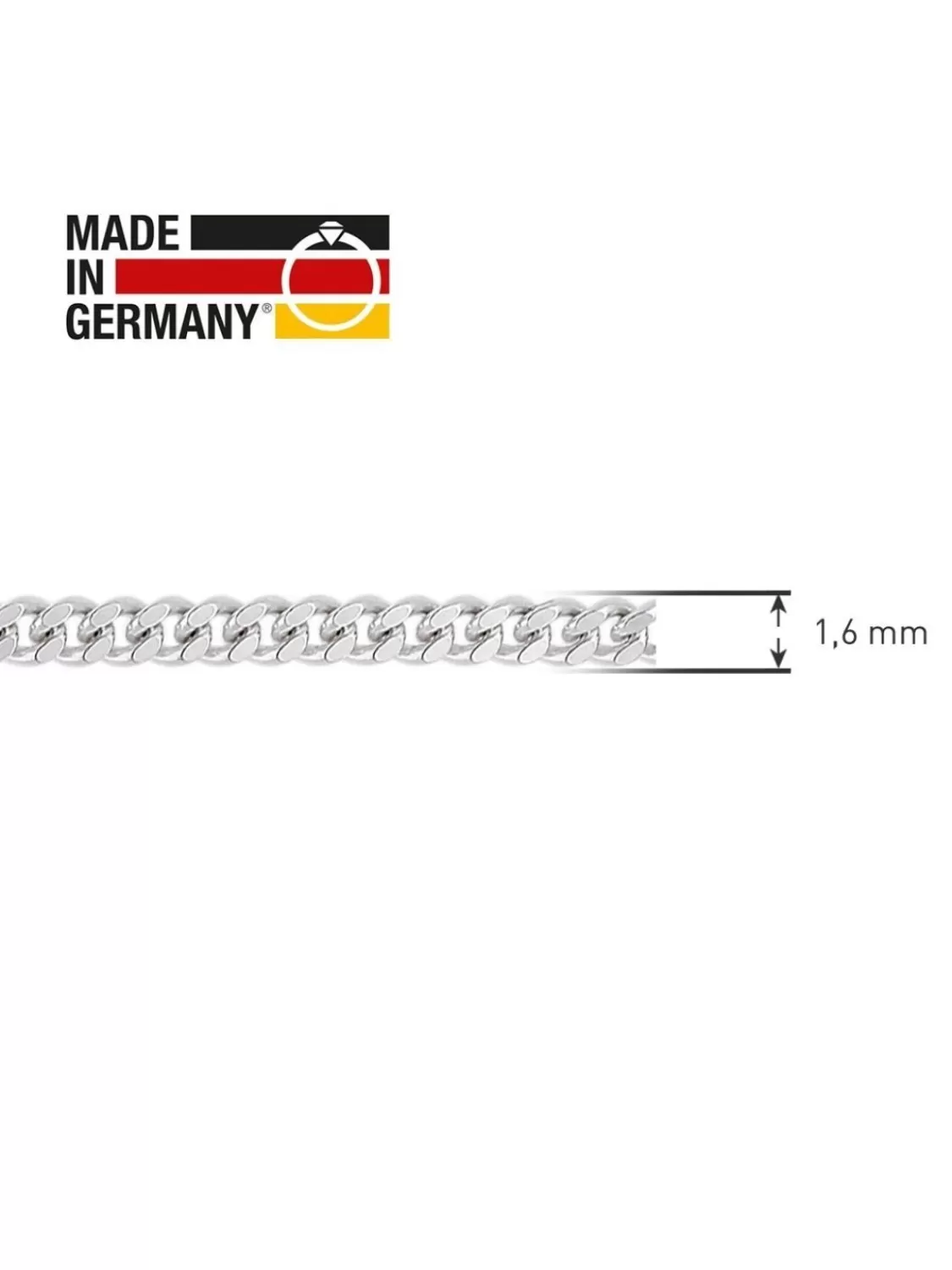 trendor Panzerkette Fur Anhanger Silber 925 Halskette Breite 1,6 Mm | Herrenschmuck