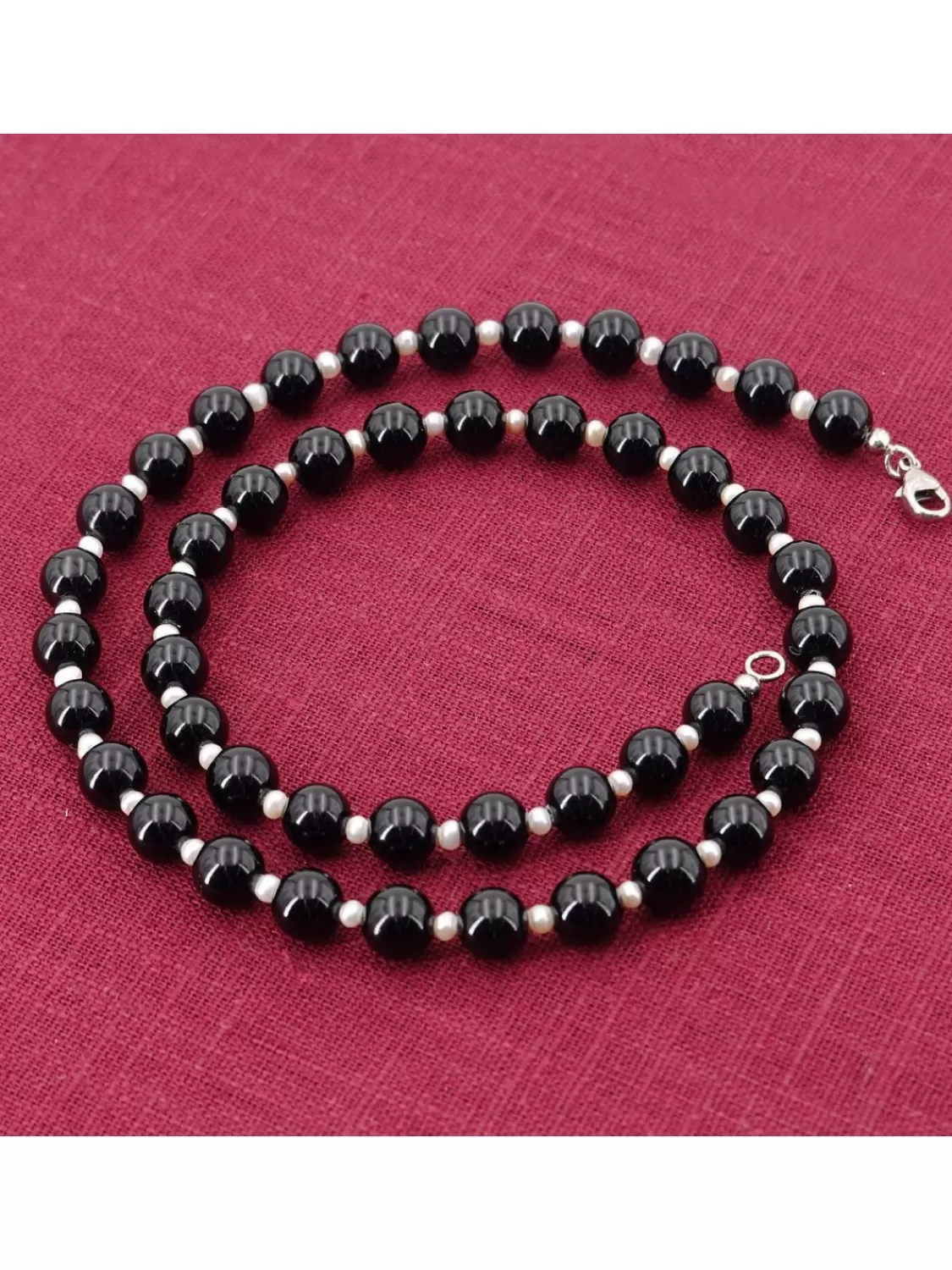 trendor Perlenkette Fur Manner Mit Onyx- Und Suswasserperlen 50 Cm | Herrenschmuck