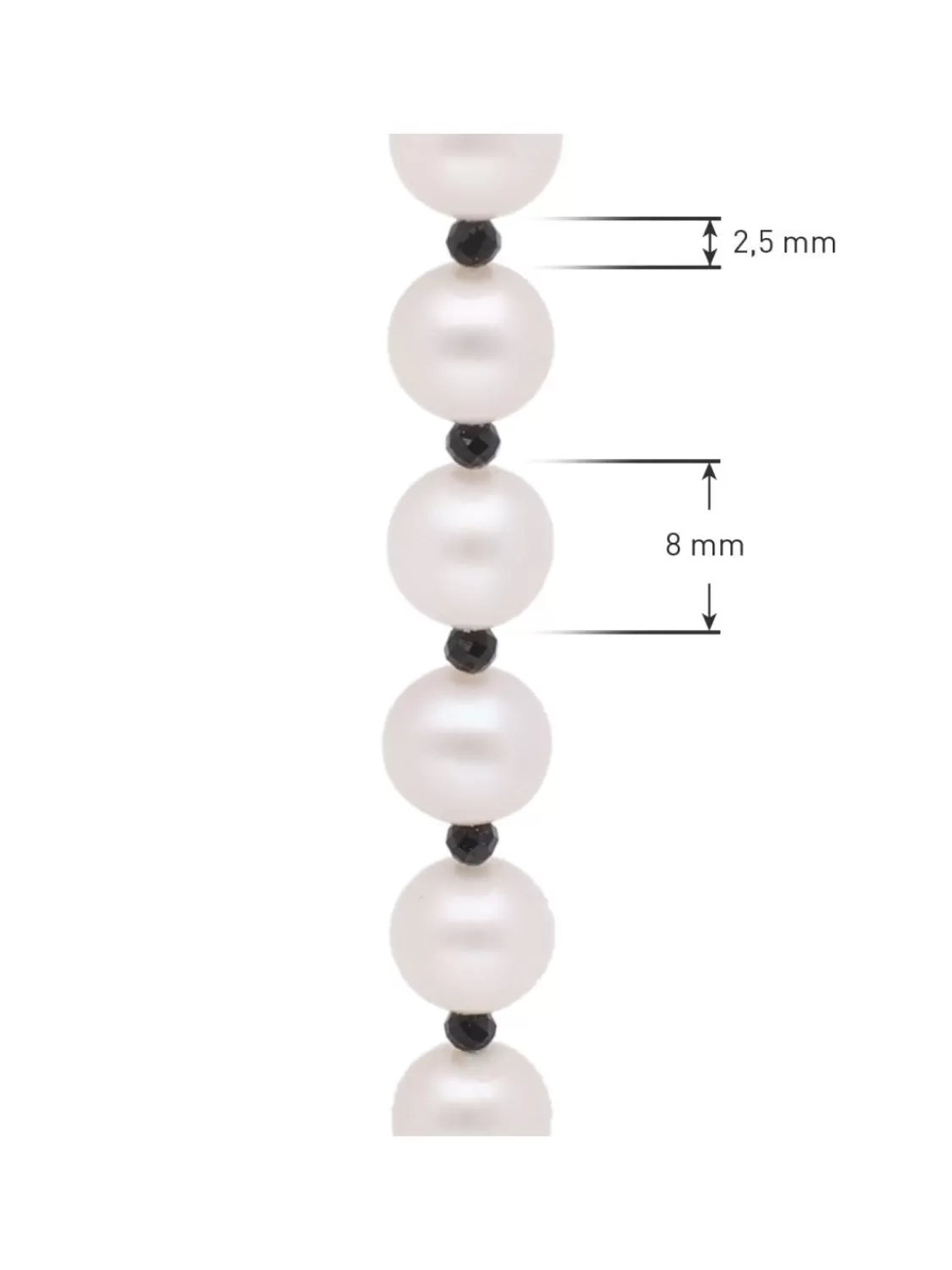 trendor Perlenkette Fur Manner Mit Schwarzem Spinell 50 Cm | Herrenschmuck