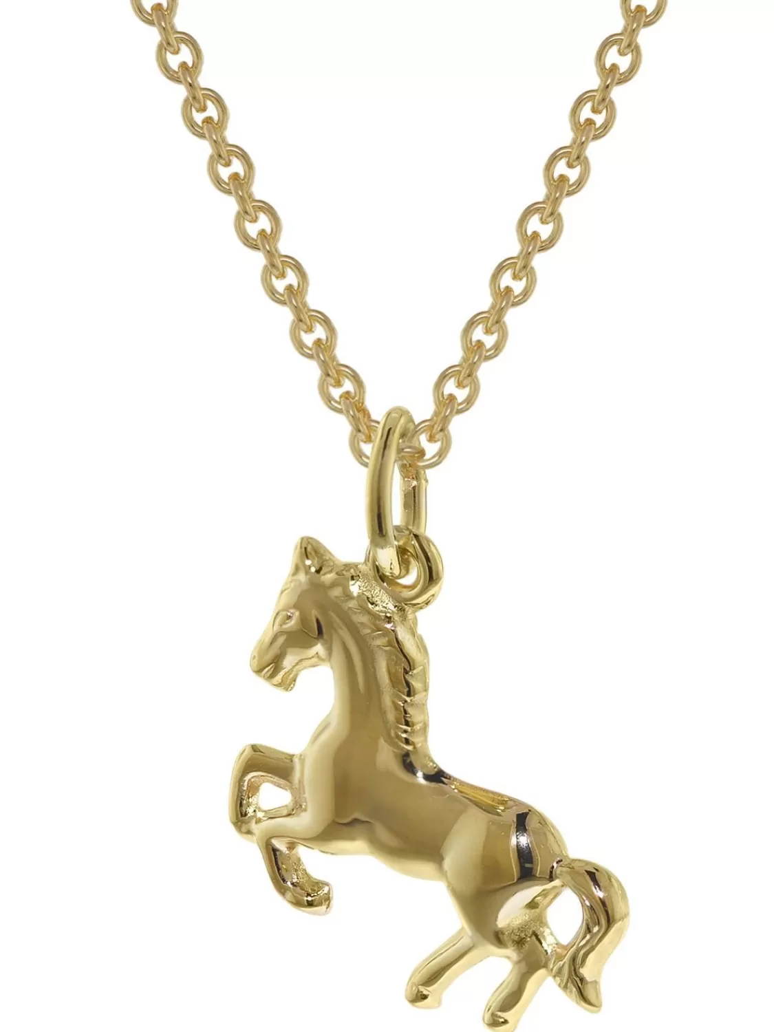trendor Pferd Anhanger Gold 333 Mit Plattierter Kette Fur Madchen | Kinderschmuck