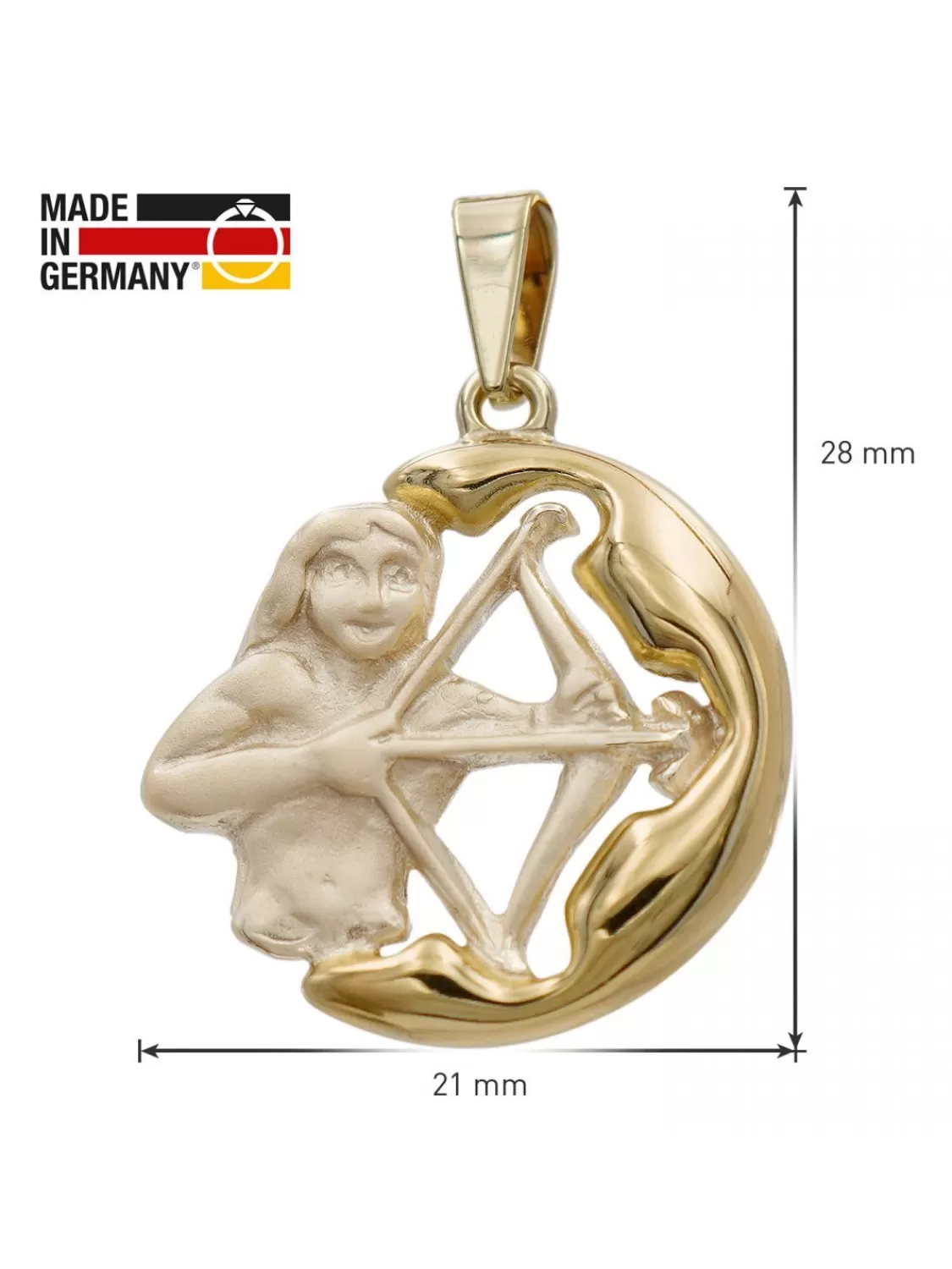 trendor Schutze Sternzeichen Anhanger Gold 333 (8 Karat) O 21 Mm | Herrenschmuck